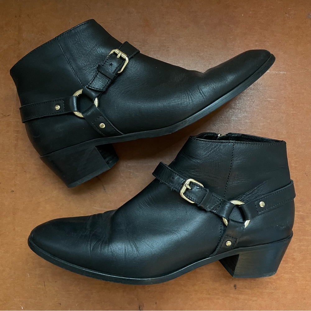 Leather #motorcycle #ankle #boots jcrew size 8.5 lightly worn great condition